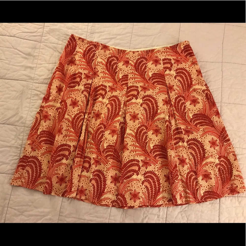 A red and orange Talbots skirt